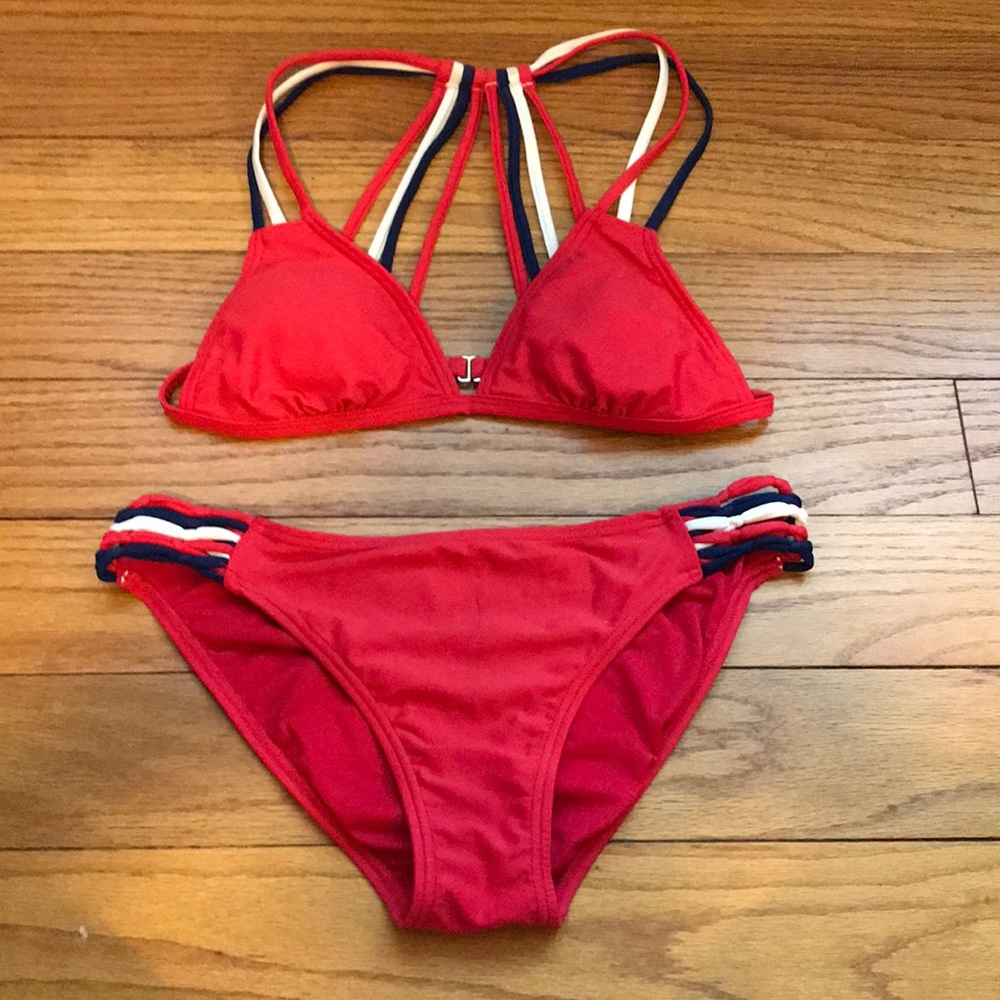 Red white and blue bikini set